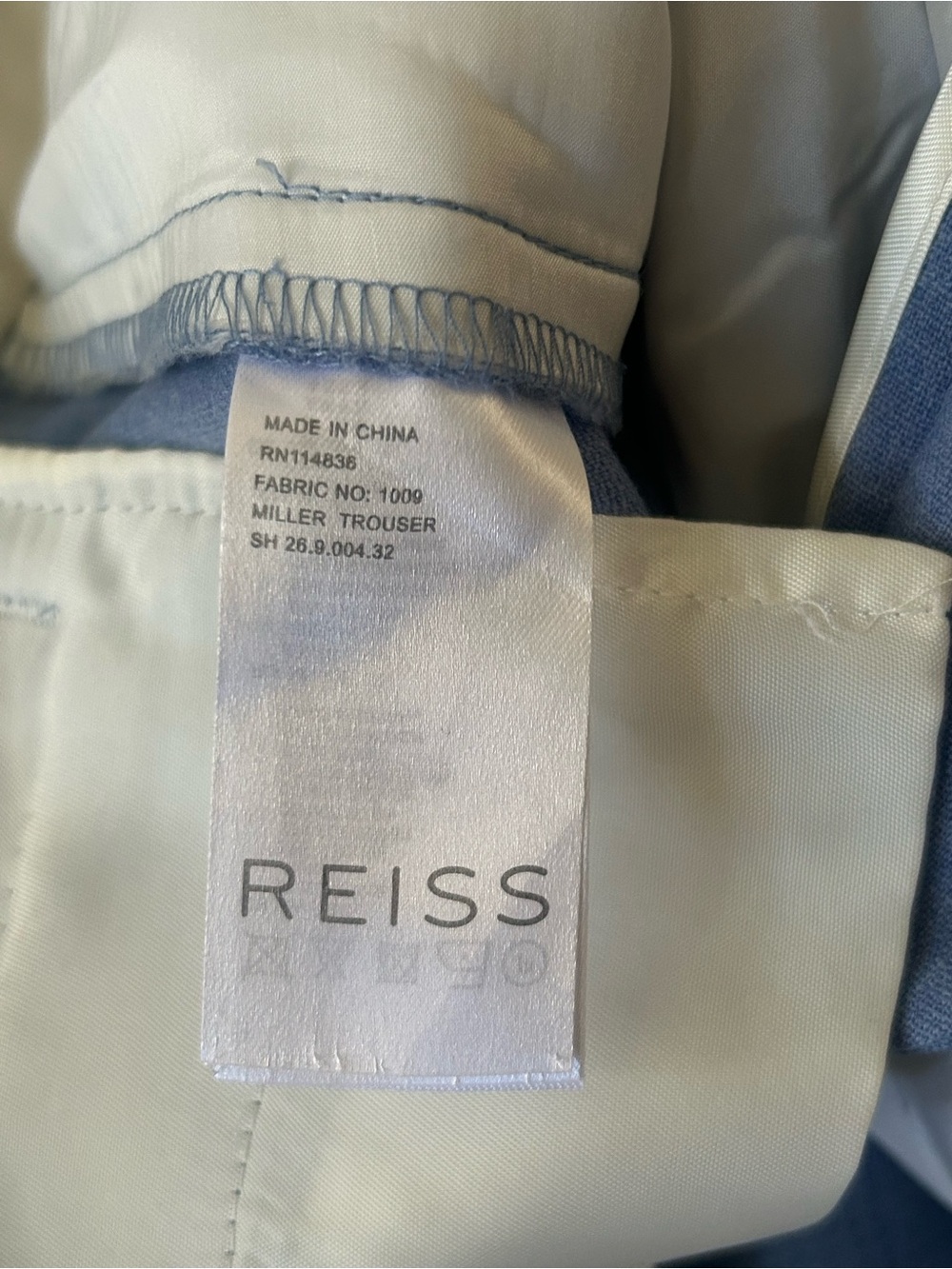 REISS Classic Dress Pants Wool Straight leg office classic - Picture 8 of 11